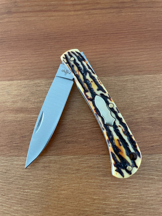 2.7" 420 Steel Blade Pocket Knife Small Navaja Deer Antler Imitation Scales