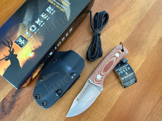 Joker Erizo TS1 3" Bohler N695 Steel Blade Fixed Knife Micarta Kydex Sheath