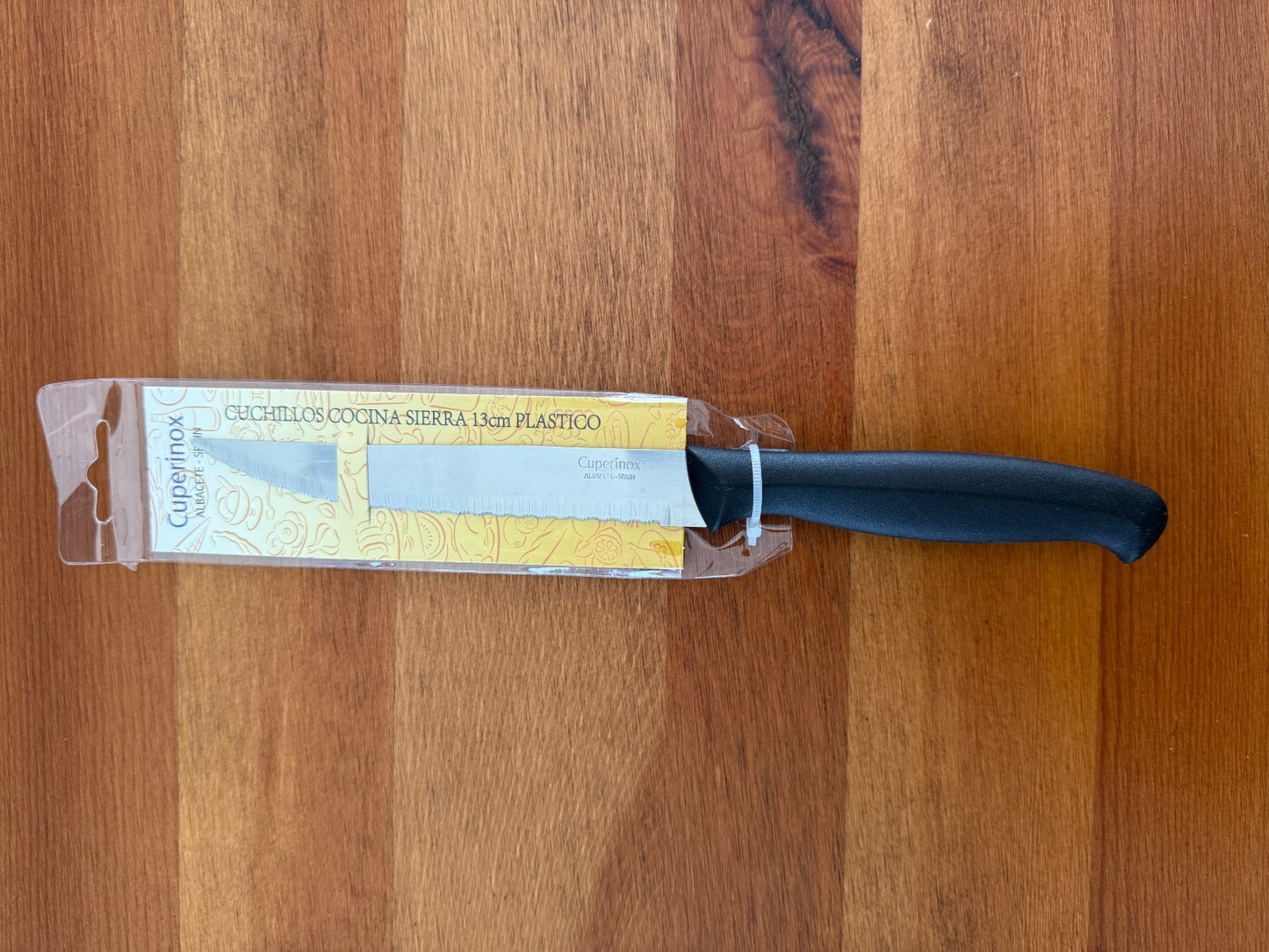 Cuperinox Kitchen Knife 5 in Serrated Blade with Plastic Handle From Spain