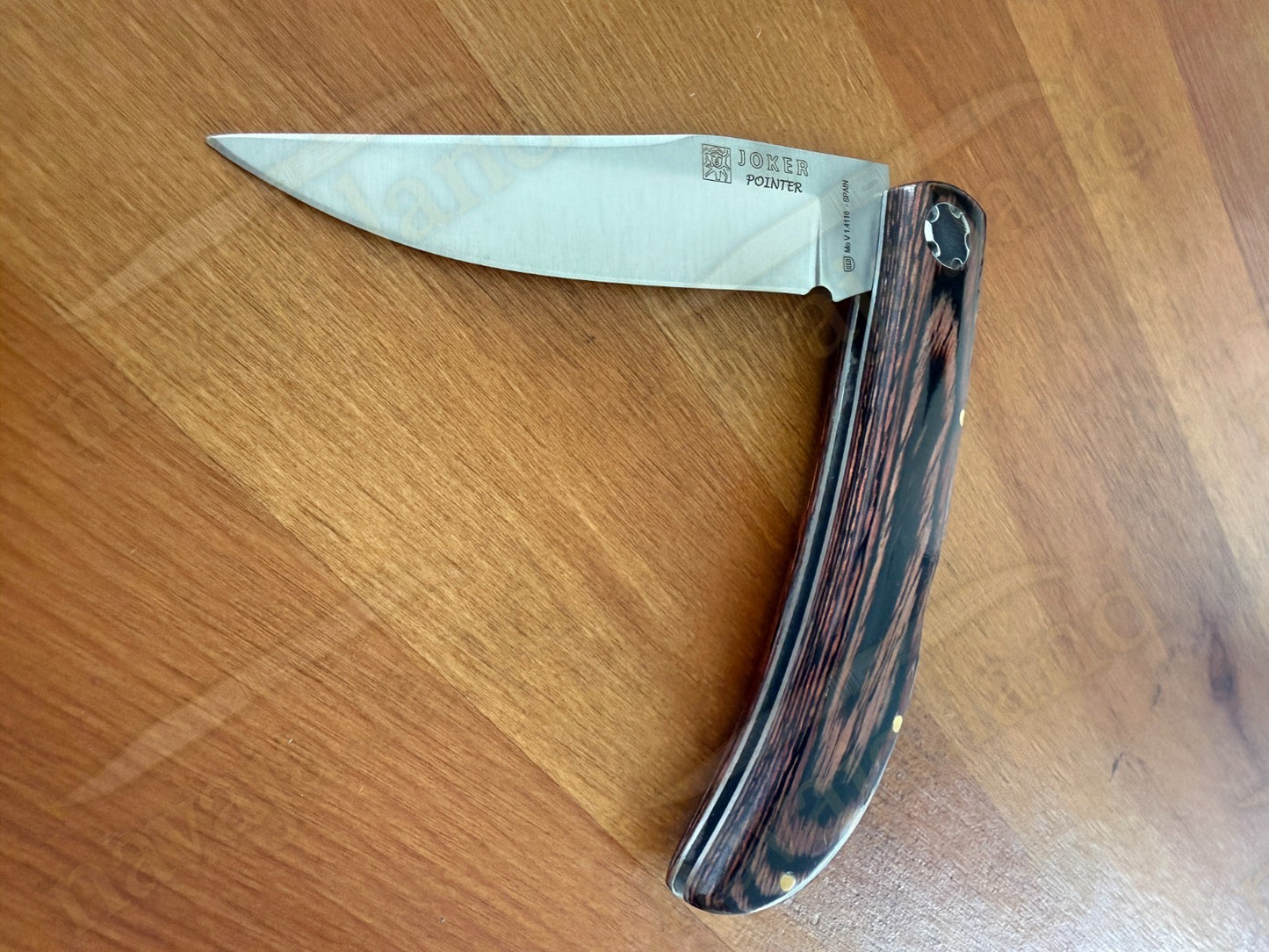 3.54” Joker Pointer Camping Folding Knife (Red Wood Handle) Handmade in Spain