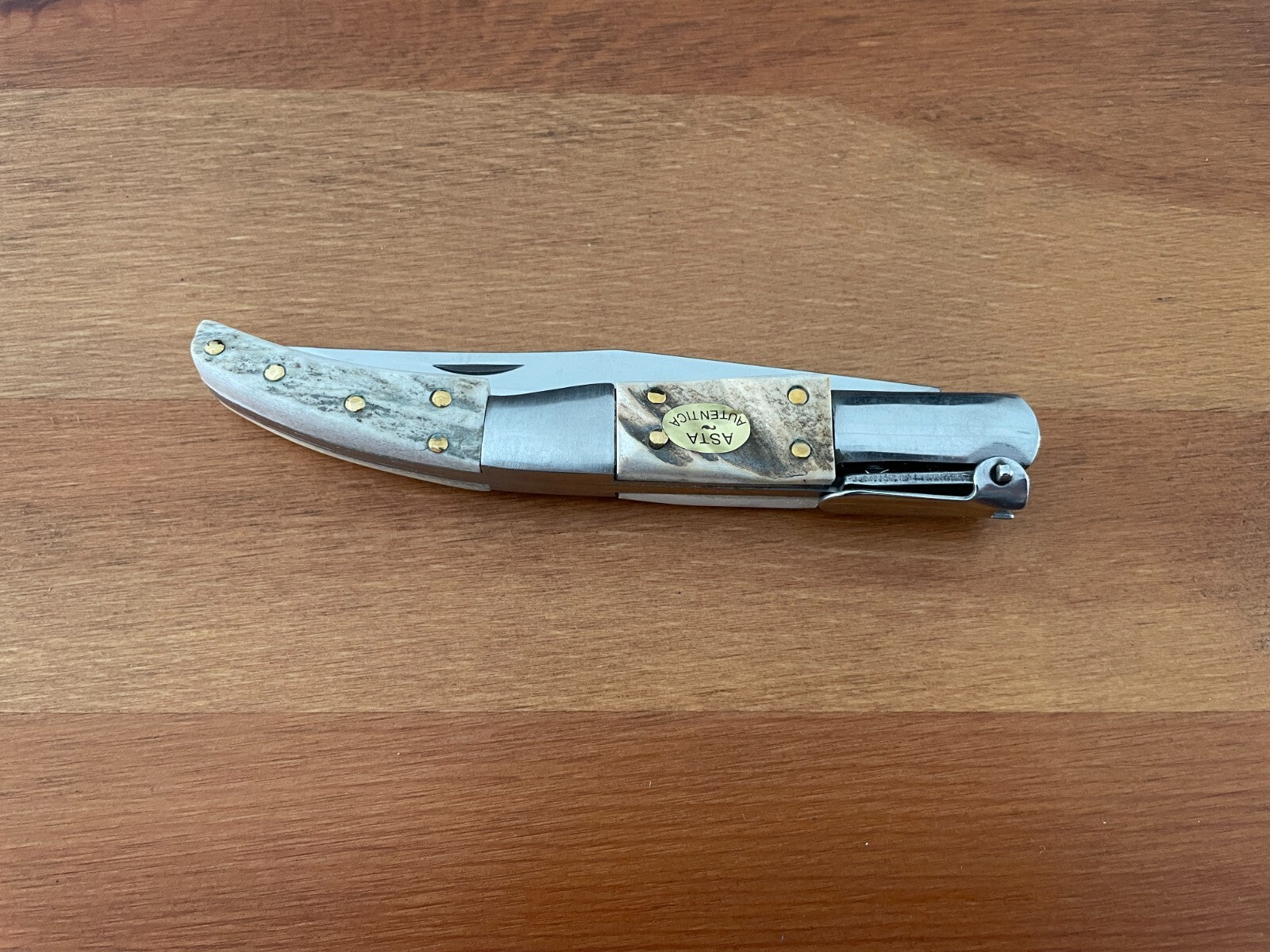 4.6" Arabian Folding Pocket Knife Real Deer Antler Scales From Spain - US Seller