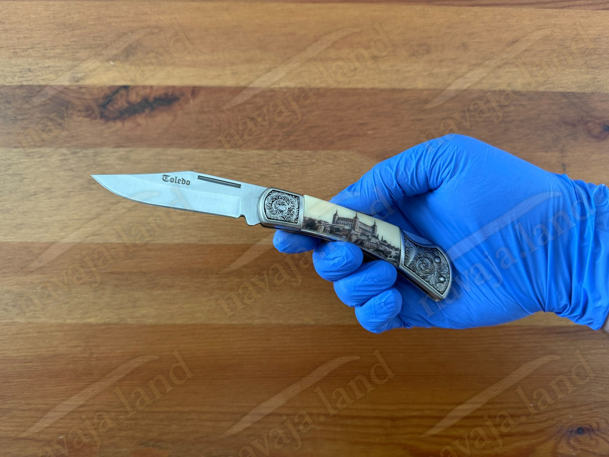 Alcazar de Toledo Folding Knife – 3.15” Stainless Steel Blade Lockback Mechanism