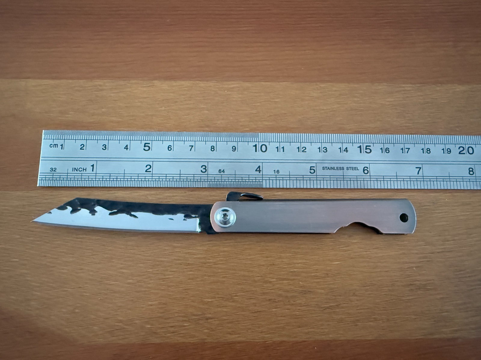 3" Navaja Higonokami Knife Stainless Steel Handle with Satin Bronze Finish