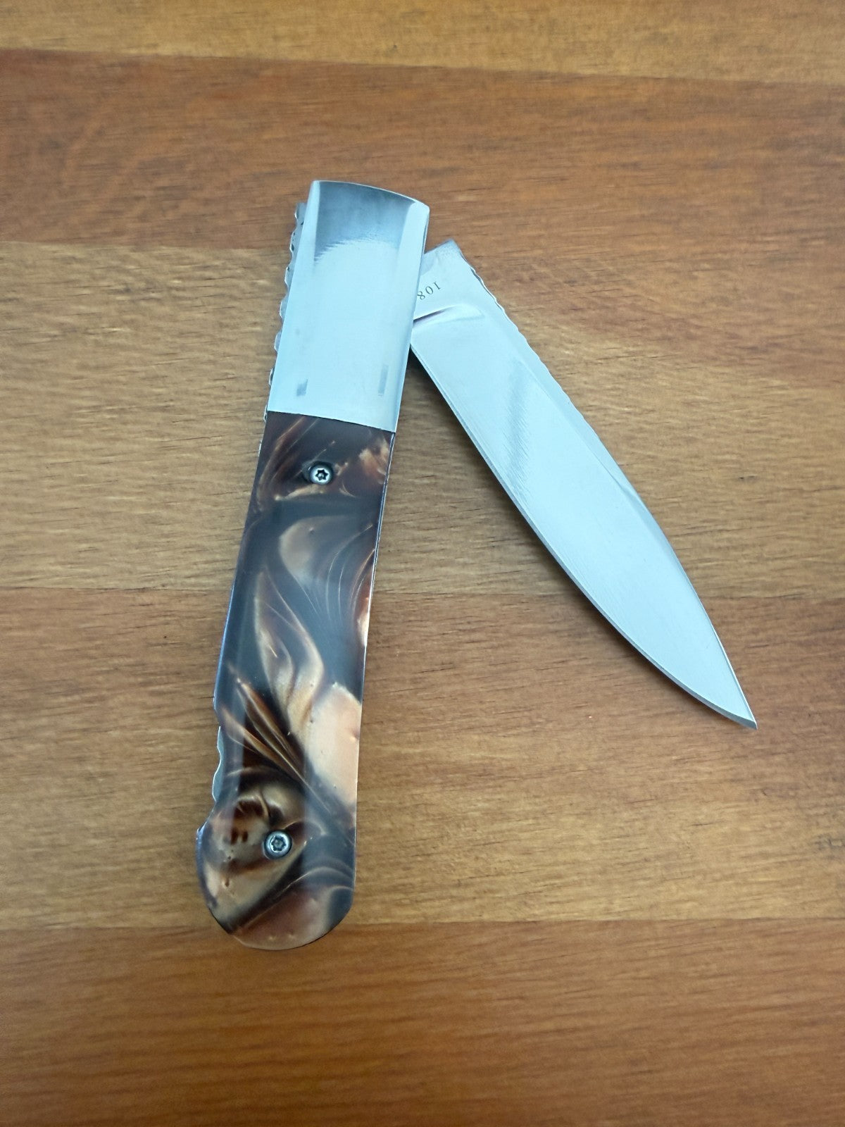 4" 8Cr14MoV Steel Tramuntana Folding Knife Mirror-Polished Bolsters From Spain