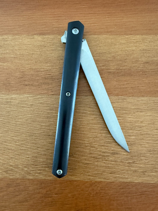 3.78" 420 Stainless Steel Blade Folding Knife Black Wood Scales From Spain