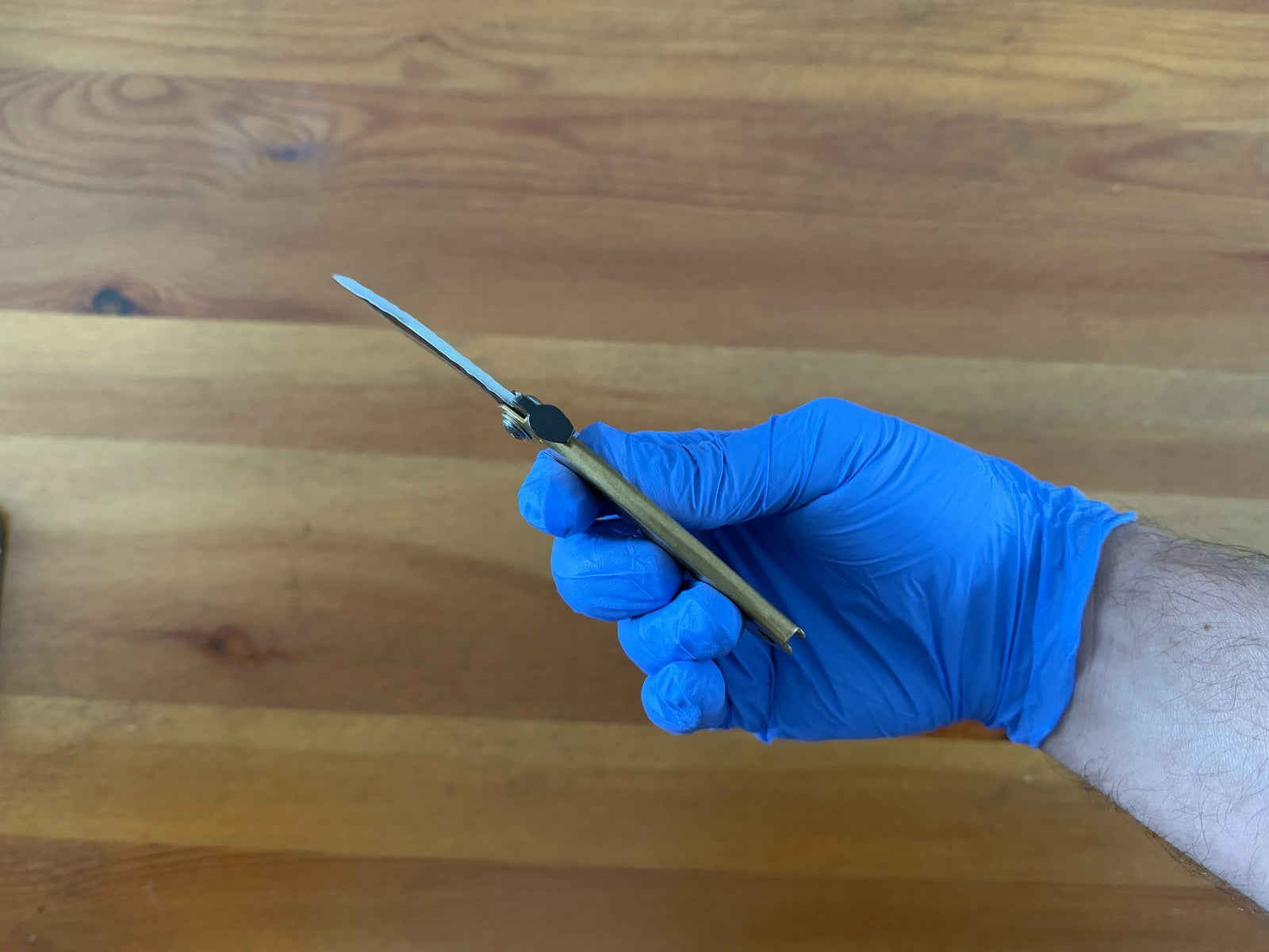 2.75" Falcata Blade Navaja Higonokami Pocket Knife Brass Handle with Sheath