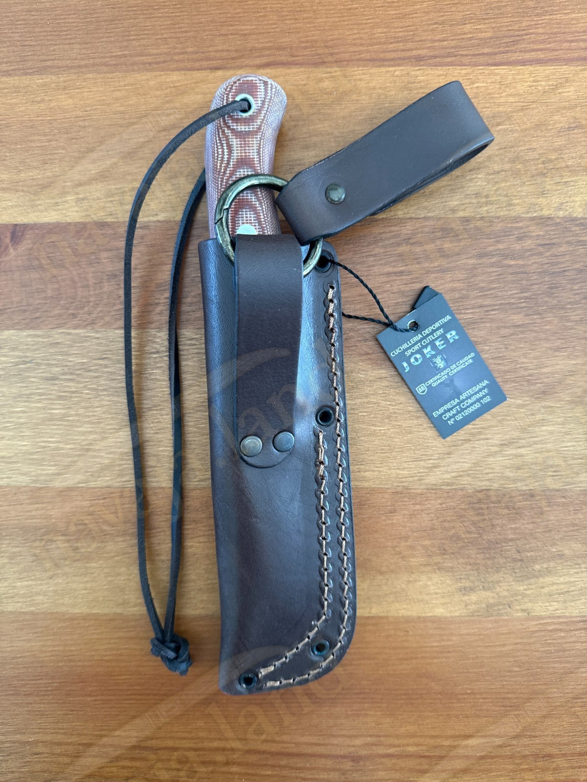 Joker Campero Fixed Knife 4.13" Full Tang K720 Carbon Steel Blade Micarta Handle