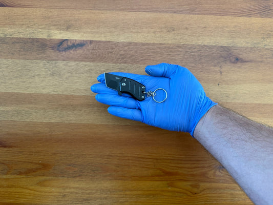 Keychain Mini Folding Knife 1.2" Stainless Steel Black Tanto Blade Liner Lock