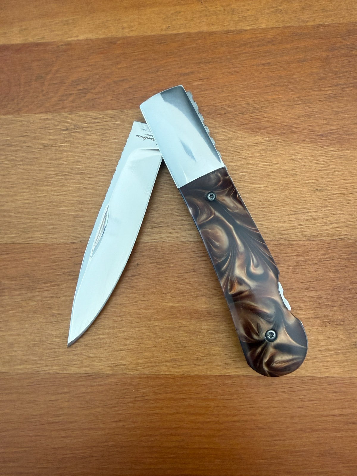 4" 8Cr14MoV Steel Tramuntana Folding Knife Mirror-Polished Bolsters From Spain