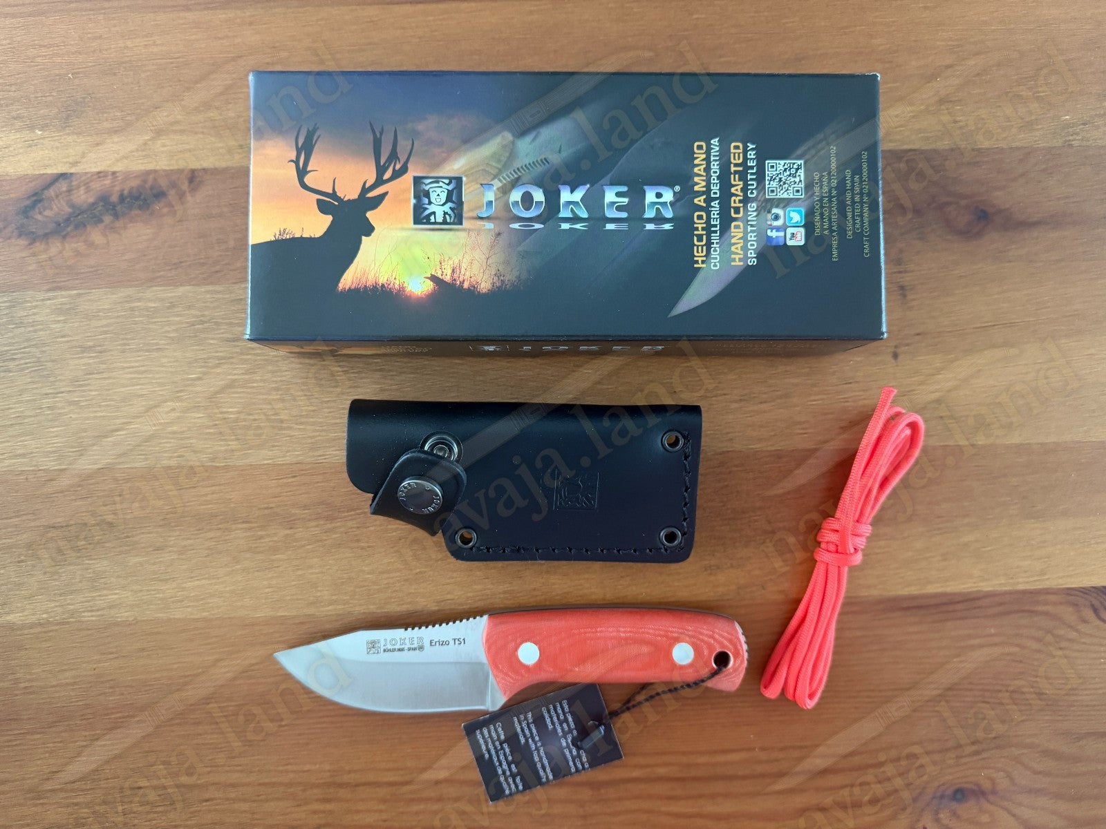 Joker Erizo TS1 Survival Knife 2.95” Böhler N695 Blade Red Micarta Handle -Spain