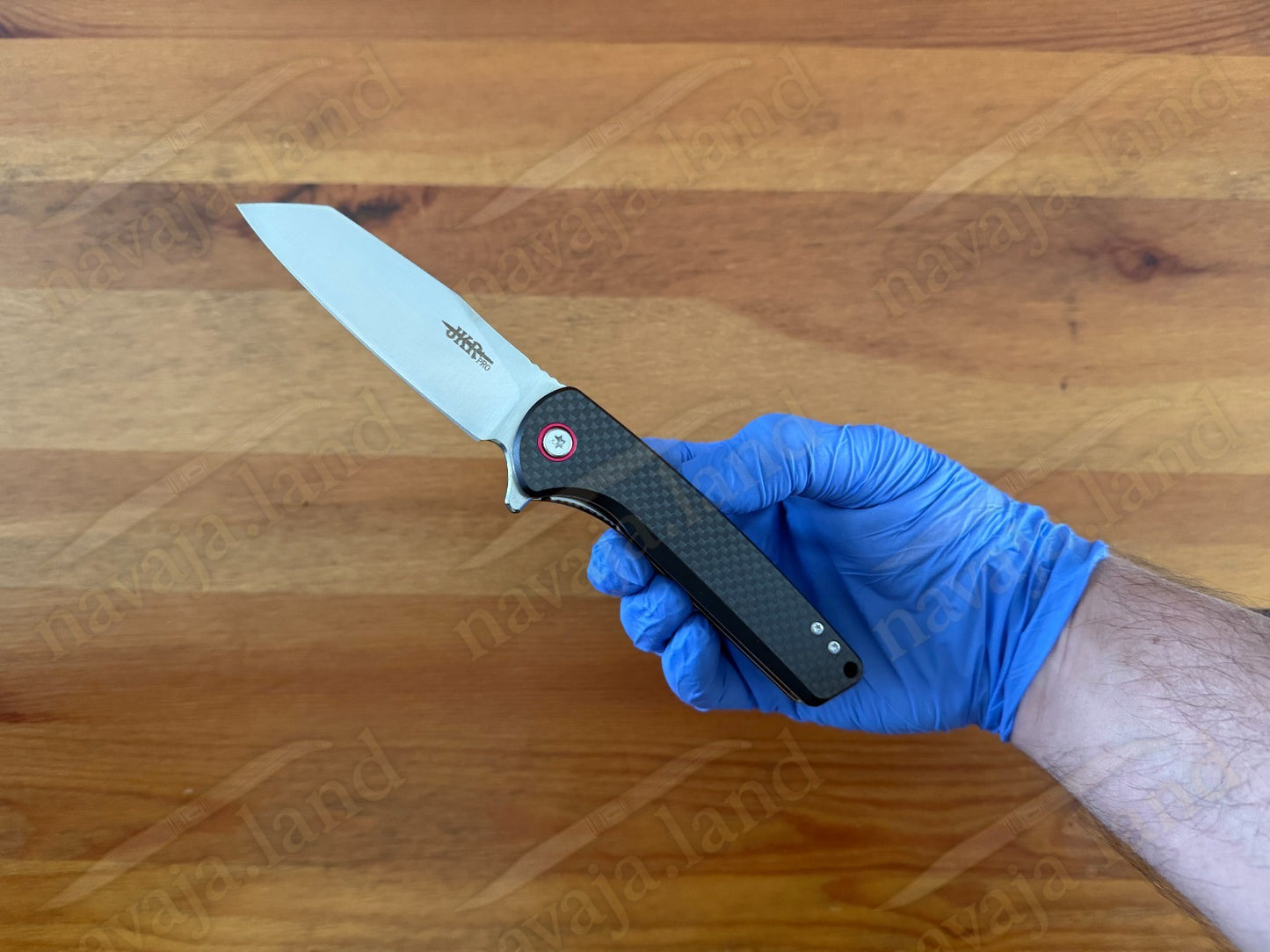 Folding Knife Carbon Fiber & G10 Handle - D2 Steel - 3.5" Blade Presentation Box