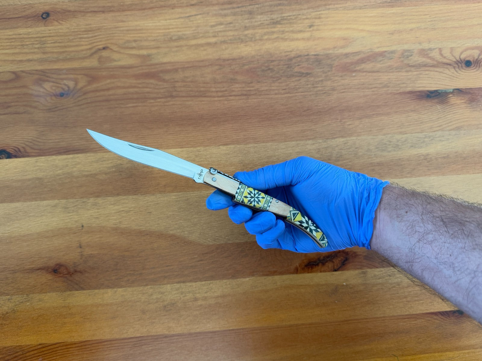 4.3" Arabian Style Spanish Navaja with Ratchet Pocket Knife Maple Wood Handle