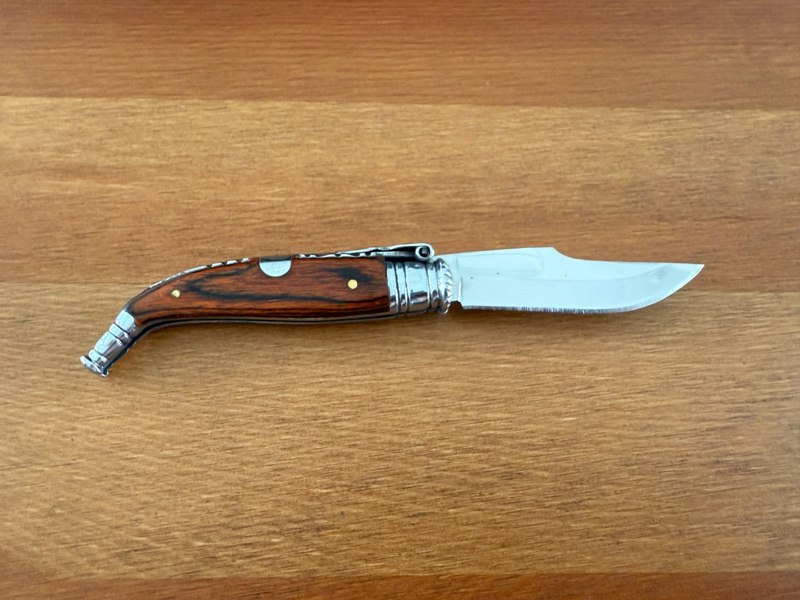 2.5” Spanish Navaja Teja Albacete Pocket Knife Red Stamina Wood Scales Spain