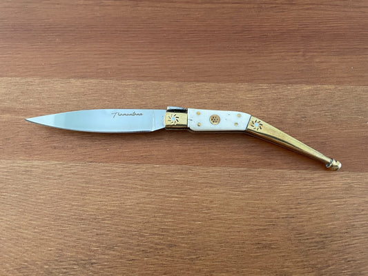 3.2" 420 Steel Navaja Tramuntana Empordanesa Brass Ferrules & Polished Bone