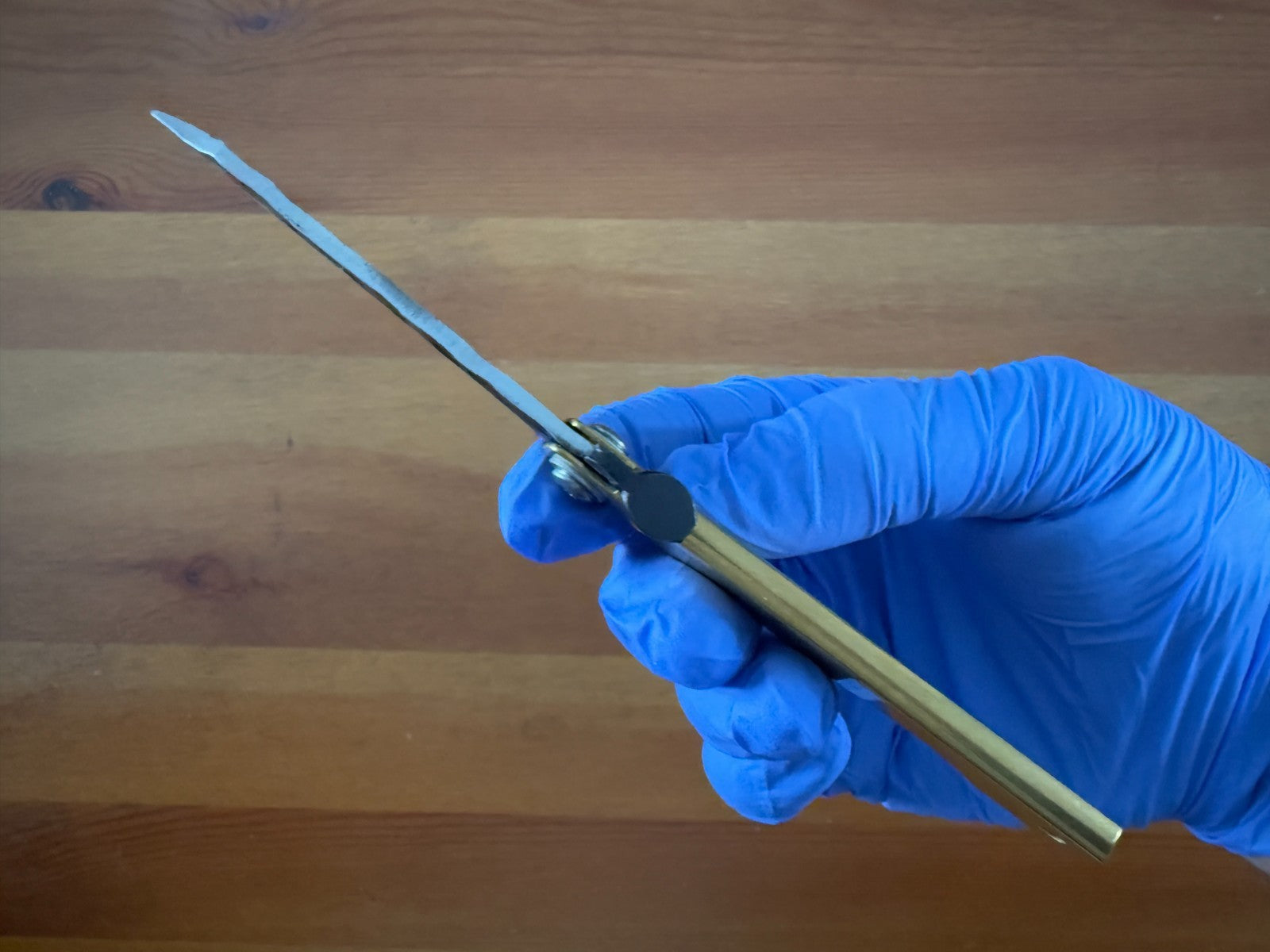 3" Navaja Higonokami Knife Brass Handle with Stainless Blade and Sheath