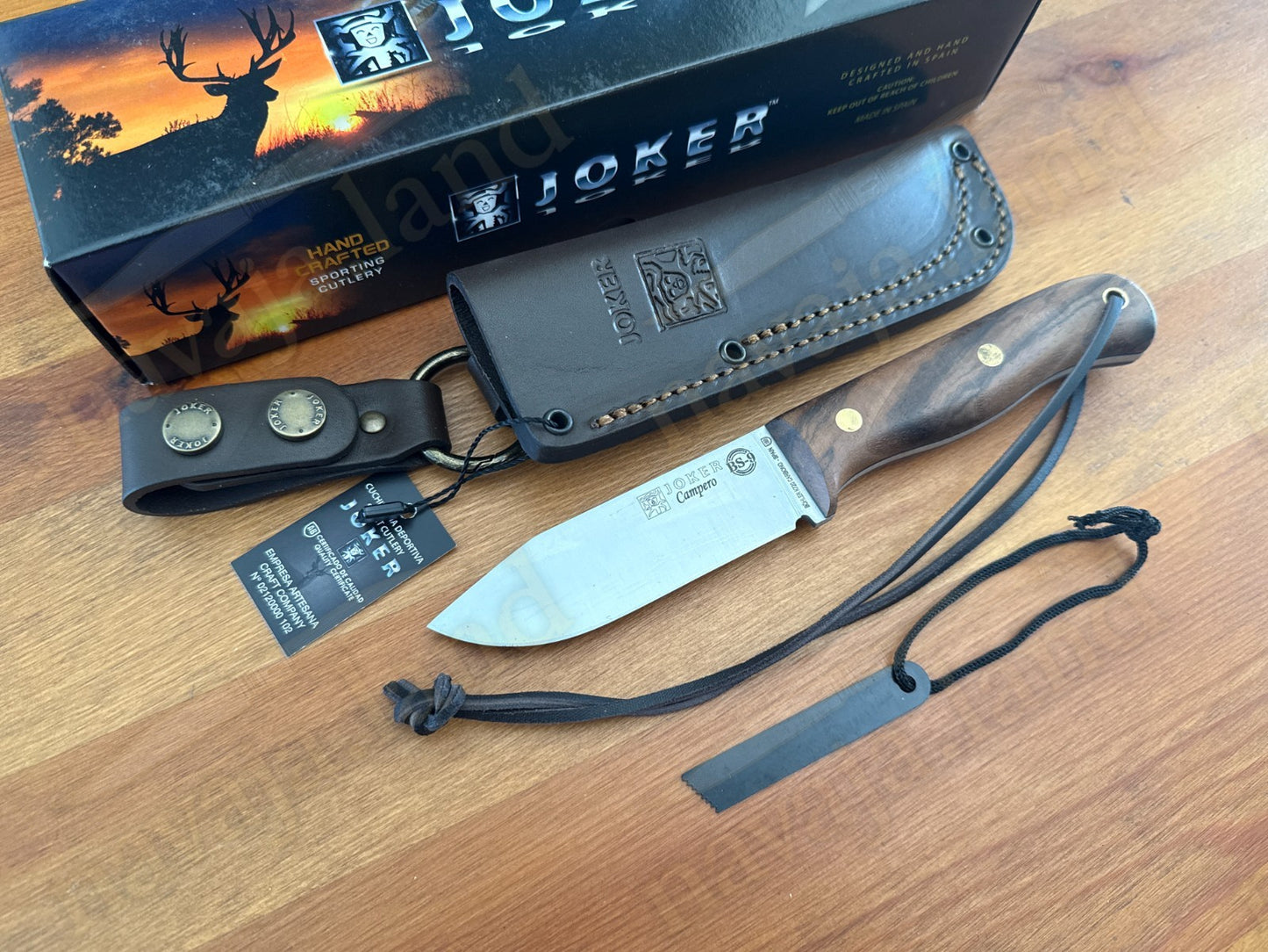 Joker Campero Bushcraft Fixed Knife 4.13" Böhler K720 Carbon Steel Walnut Handle