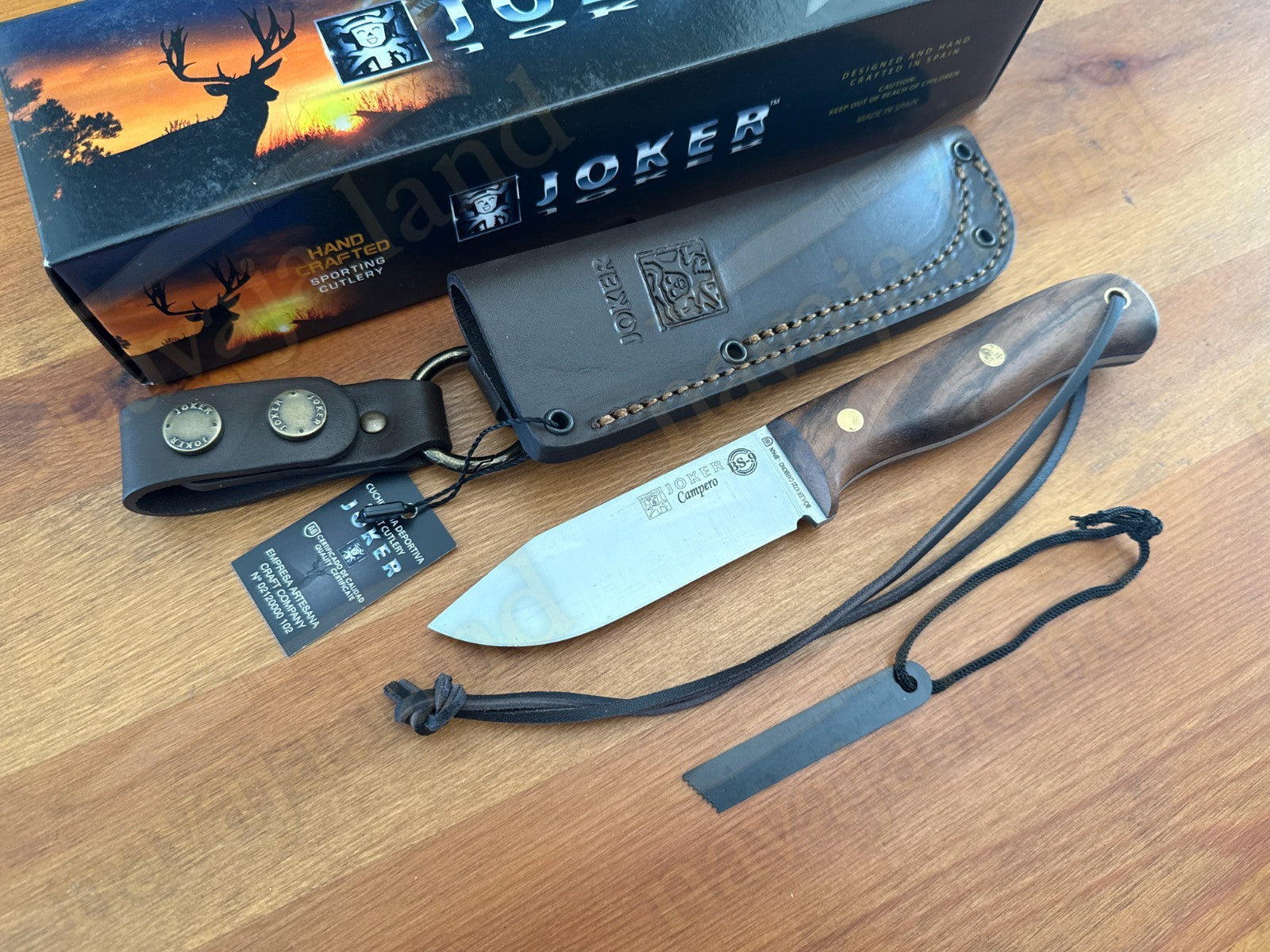 Joker Campero Bushcraft Fixed Knife 4.13" Böhler K720 Carbon Steel Walnut Handle