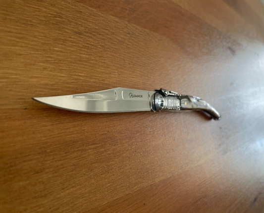 3.34” Spanish Navaja Serrana Folding Pocket Knife Bullhorn Handle - US Seller