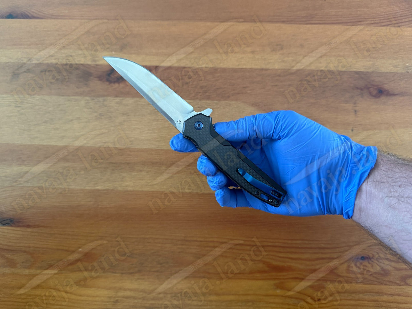 Folding Knife Carbon Fiber & G10 Handle - D2 Steel - 3.3" Blade Presentation Box