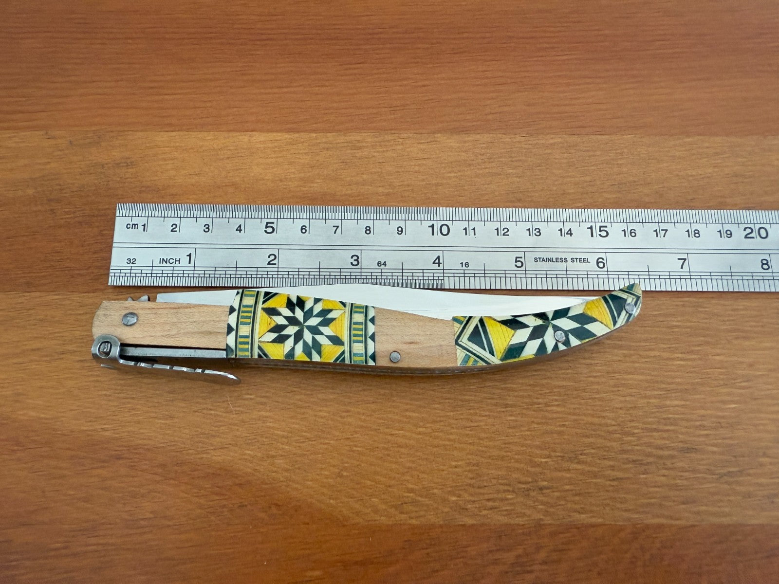 5" Arabian Style Spanish Navaja with Ratchet Pocket Knife Maple Wood Handle