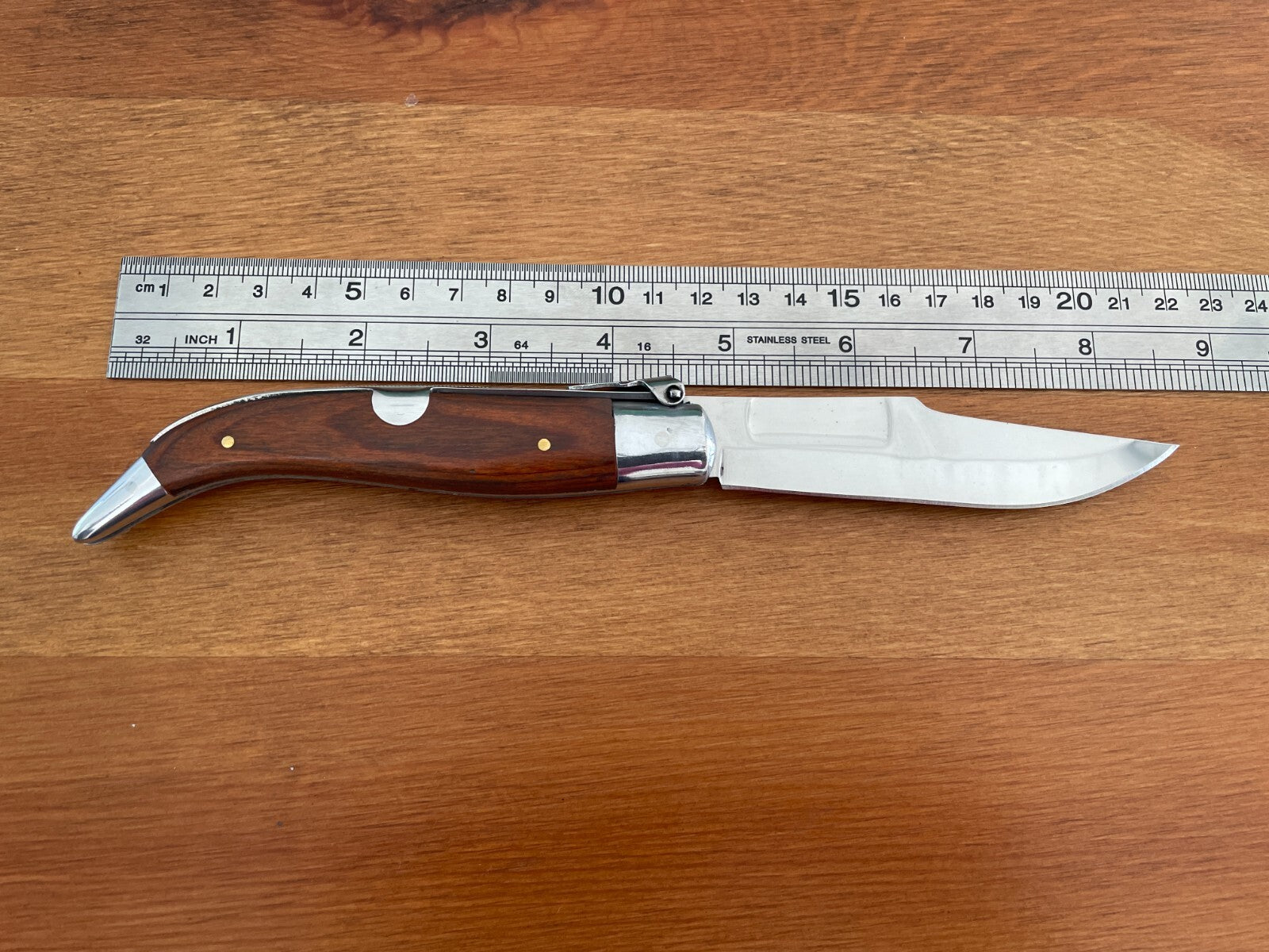 3.6” Spanish Navaja Teja Albacete Pocket Knife Red Stamina Scales - USA Seller