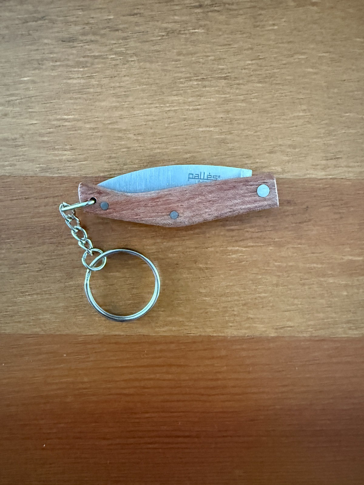 Keychain Mini Navaja 1.9" Stainless Steel Blade Slipjoint Wood Scales From Spain