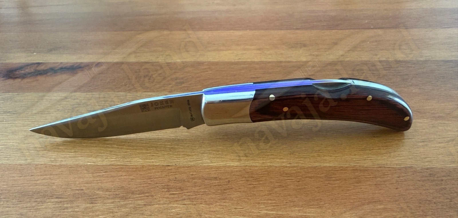3.54” Joker Pointer Camping Folding Knife (Red Wood Handle) Handmade in Spain