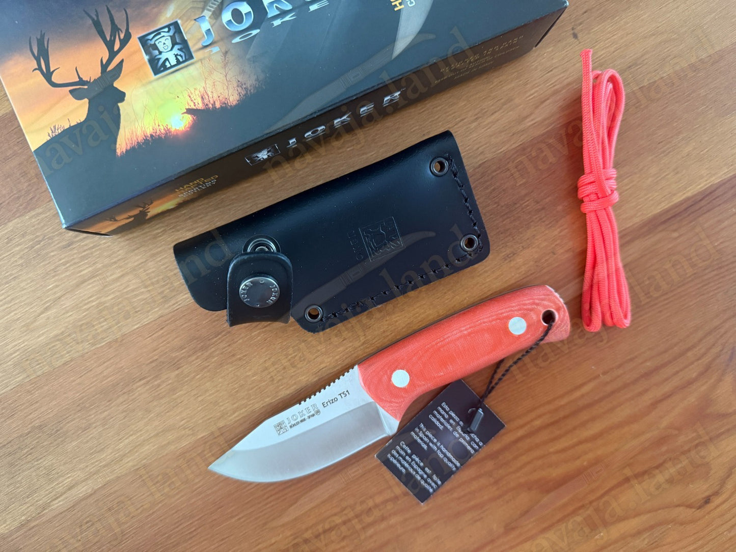 Joker Erizo TS1 Survival Knife 2.95” Böhler N695 Blade Red Micarta Handle -Spain