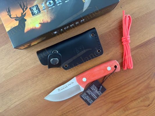 Joker Erizo TS1 Survival Knife 2.95” Böhler N695 Blade Red Micarta Handle -Spain