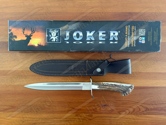 Joker Chamois Hunting Knife 10” MOVA Blade | Deer Antler Handle | Made in Spain