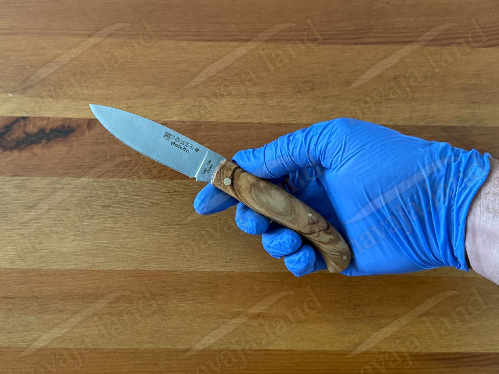 3.14” Joker Antaño Camping Folding Knife (Olive Wood Handle) Handmade in Spain