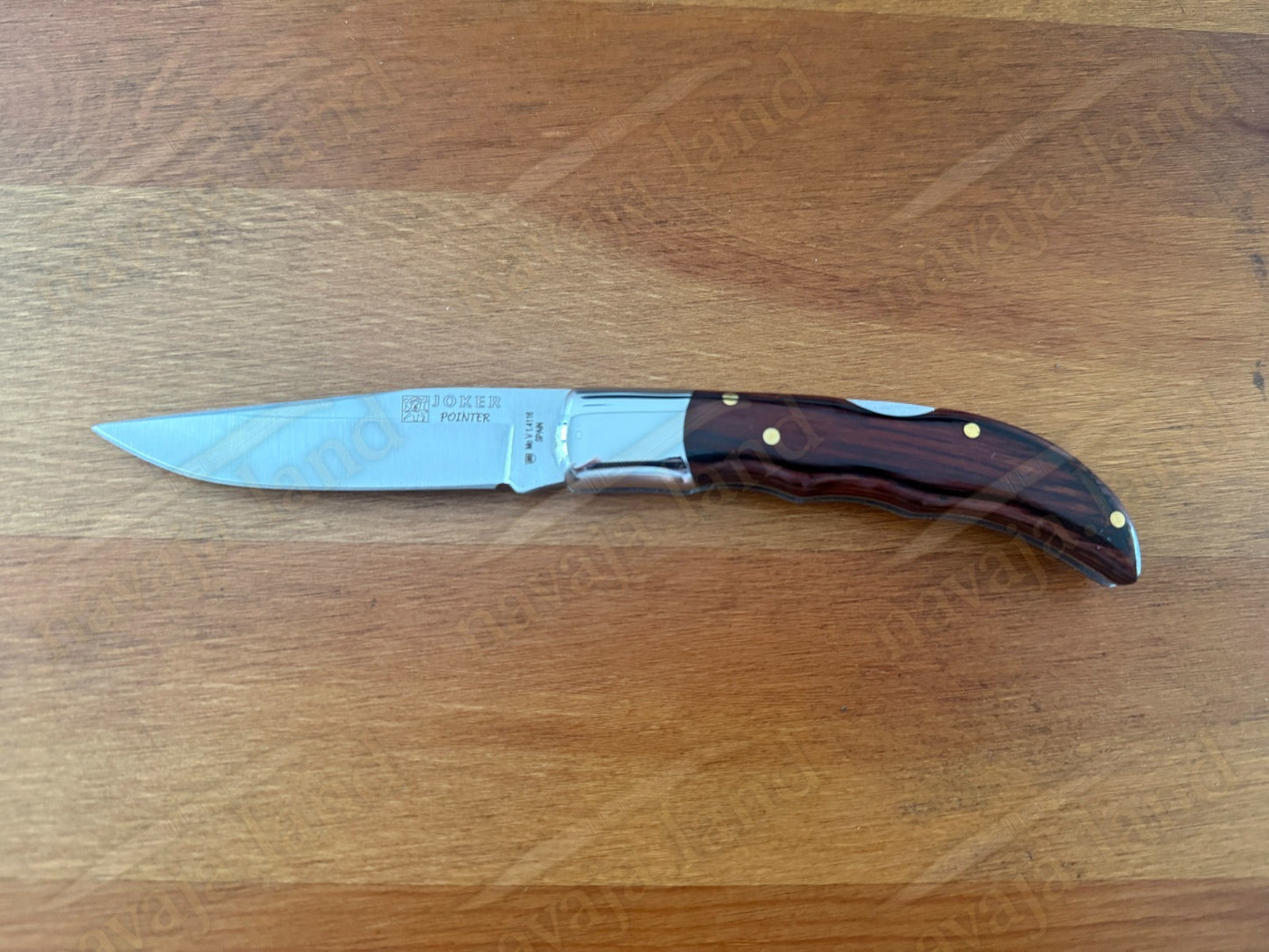 3.15” Joker Pointer Camping Folding Knife (Red Wood Handle) Handmade in Spain