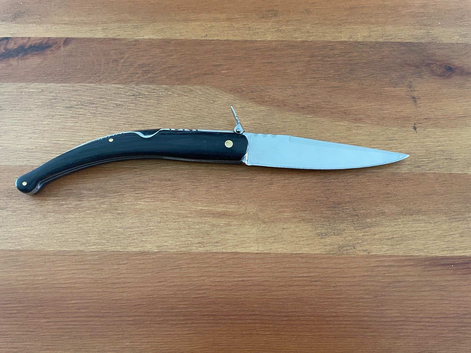 4.13 in. Spanish Navaja Pocket Knife Black Stamina Wood Handle From Spain