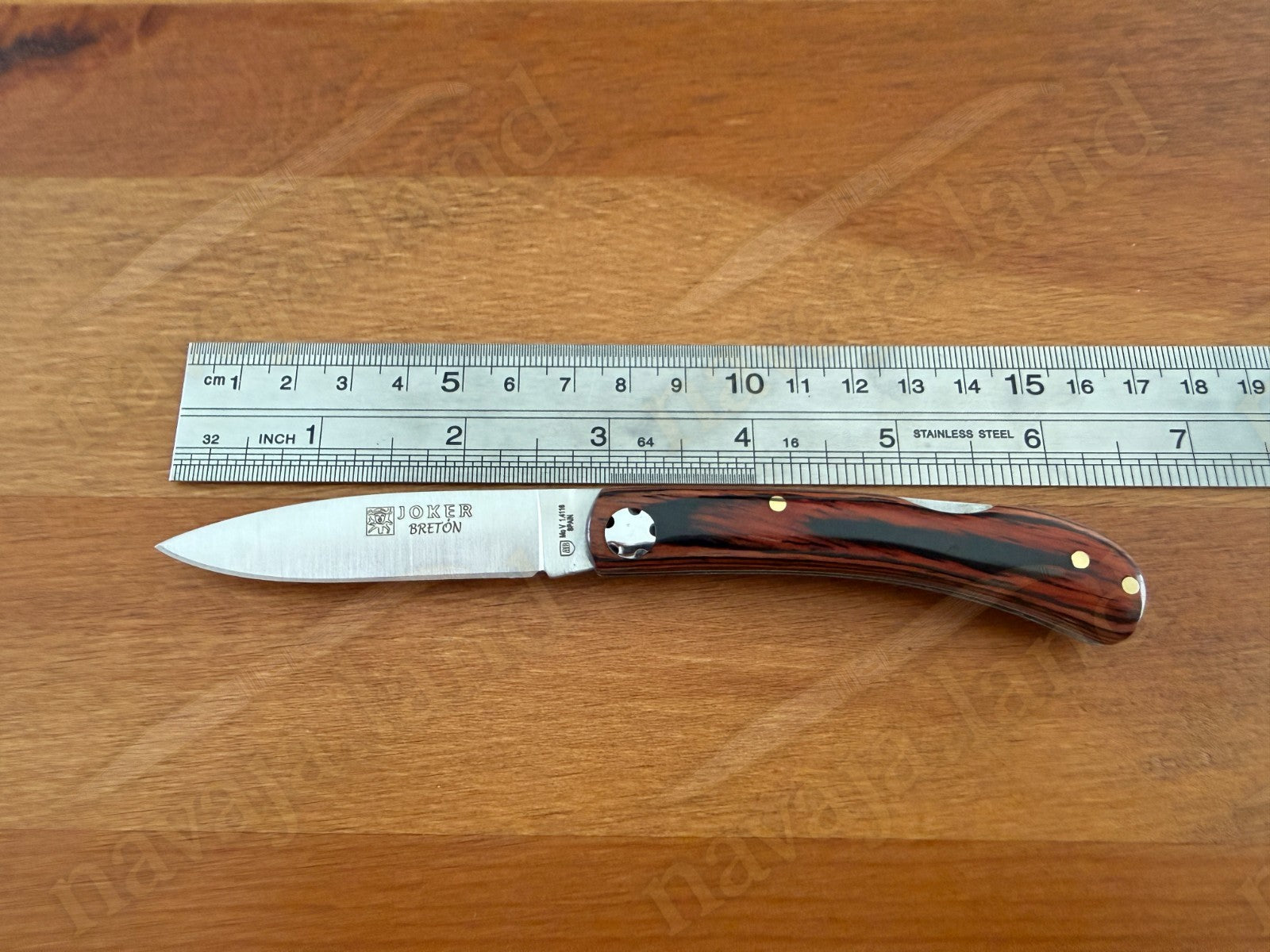 2.95” Joker Bretón Camping Folding Knife (Red Wood Handle) Handmade in Spain