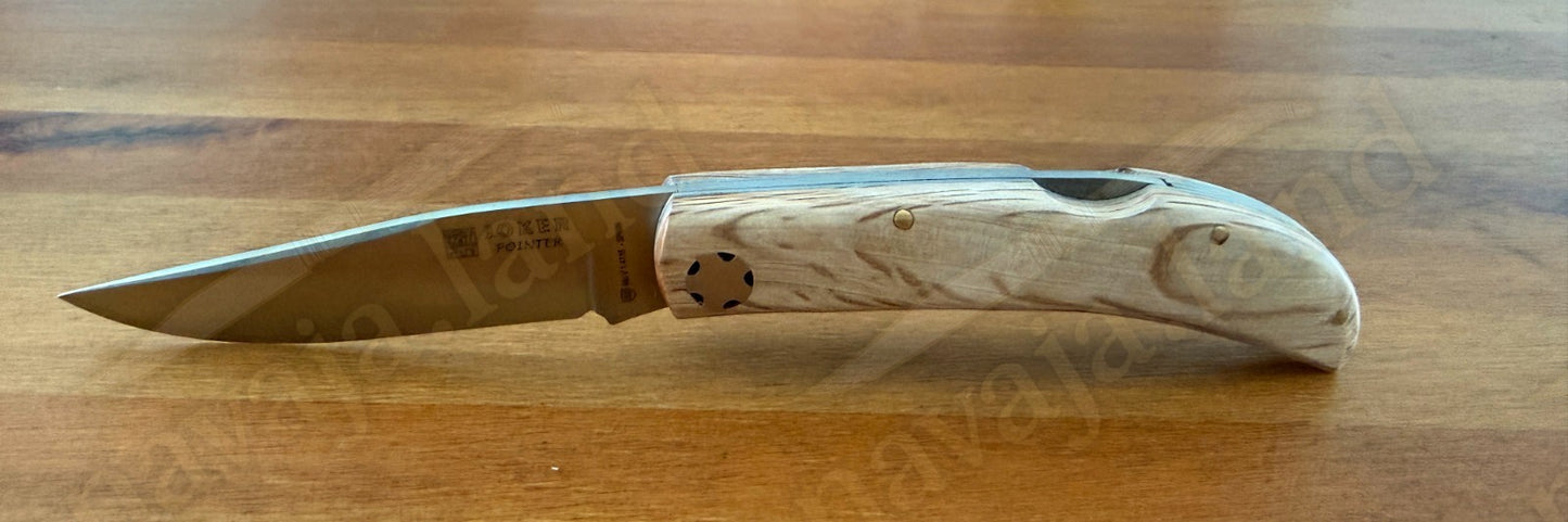 3.54” Joker Pointer Camping Folding Knife (Holm Oak Wood Handle) Made in Spain