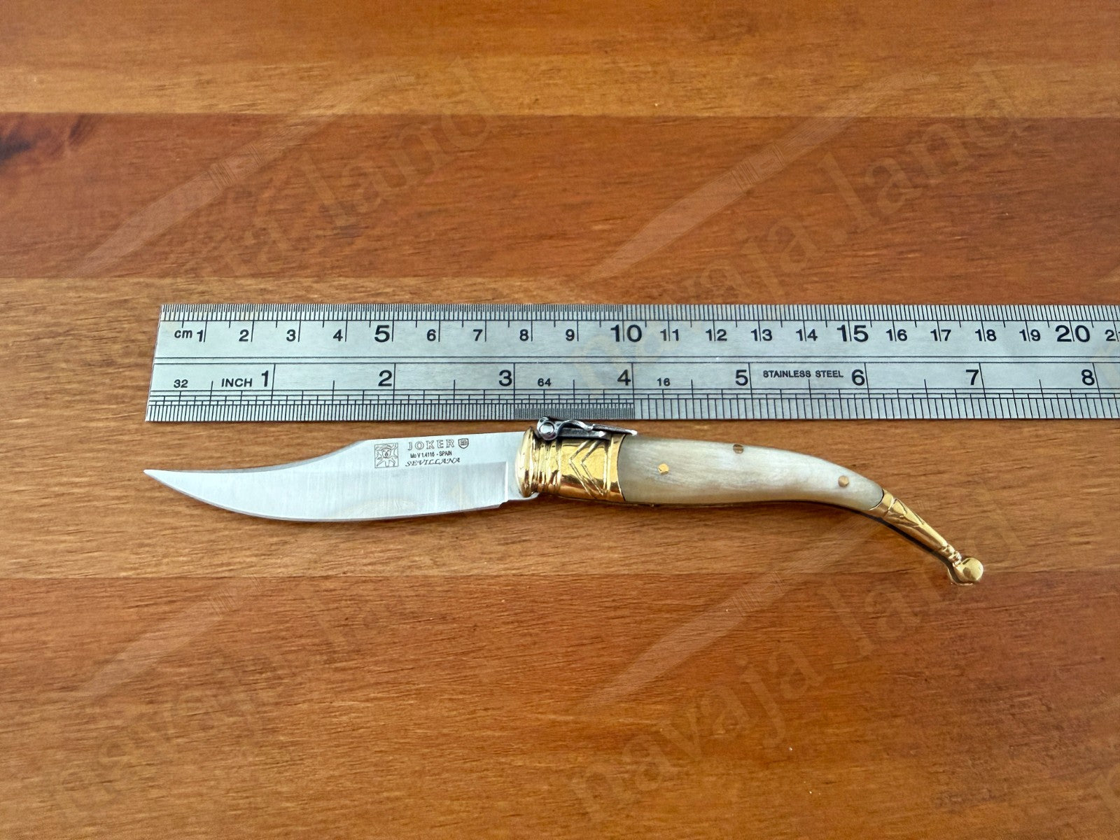 3” Navaja Joker Sevillana Knife Bull Horn Handle High Quality Handmade in Spain