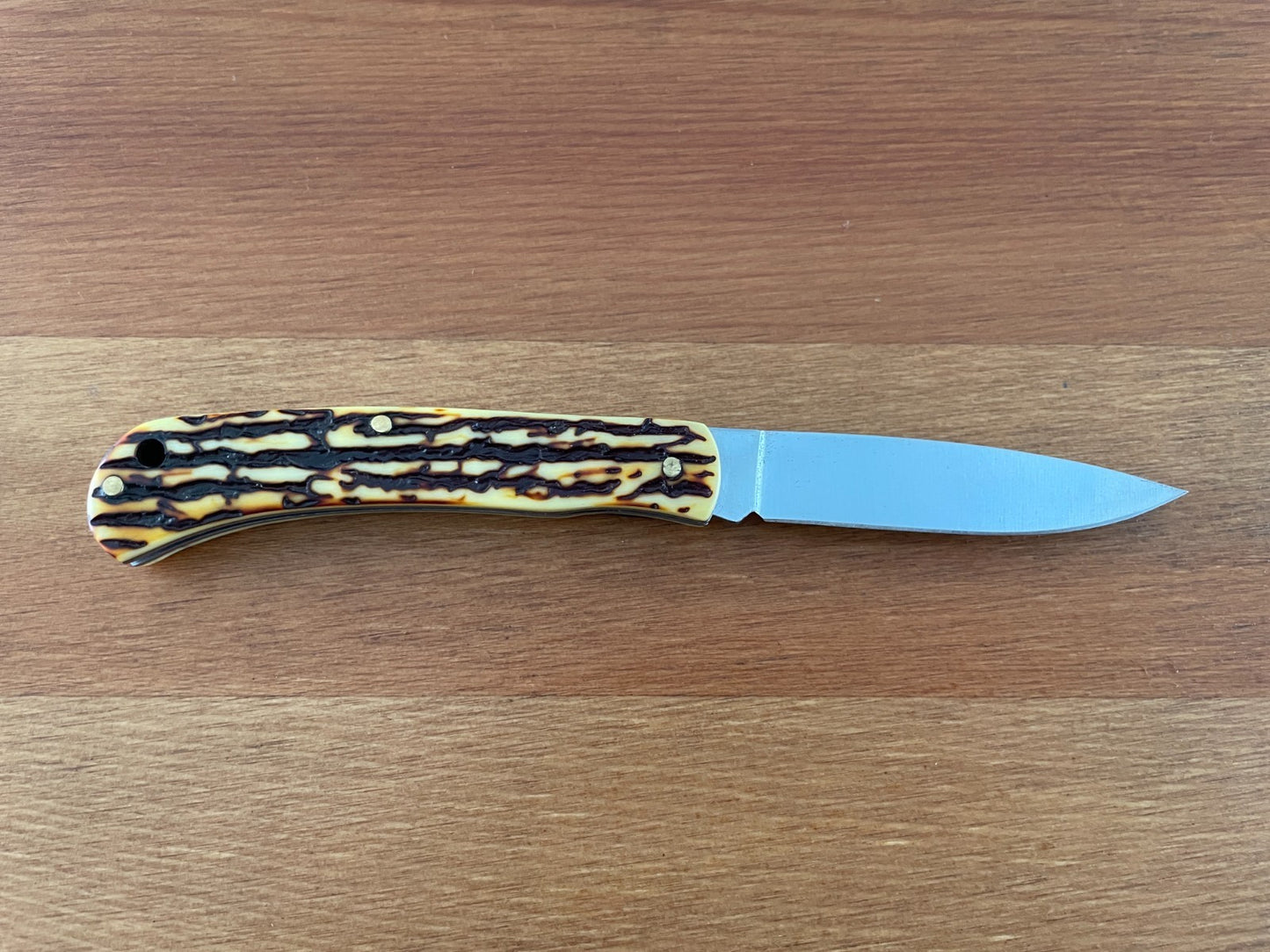 2.7" 420 Steel Blade Pocket Knife Small Navaja Deer Antler Imitation Scales