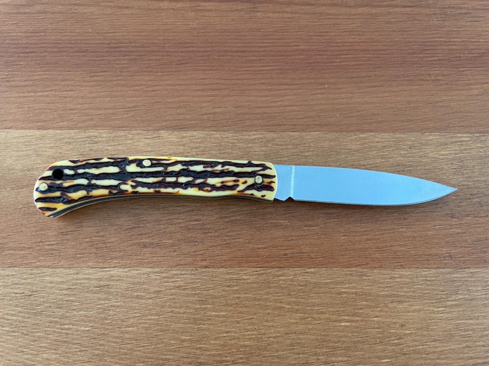 2.7" 420 Steel Blade Pocket Knife Small Navaja Deer Antler Imitation Scales