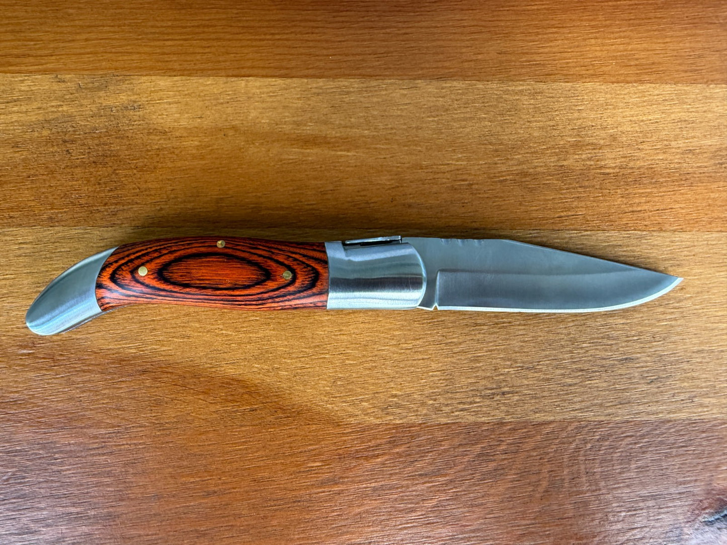 3.5” Stainless Steel Blade Navaja Laguiole Inox Folding Pocket Knife Wood Scales