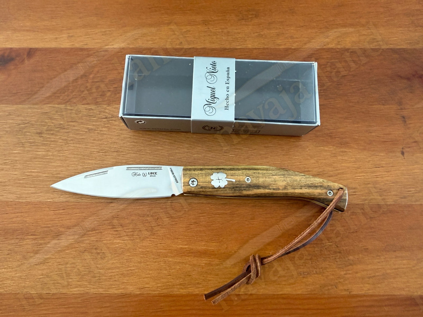 Miguel Nieto🍀LUCK Spanish Folding Knife Böhler N690Co Steel Pistachio Wood