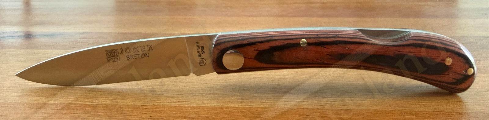 3.15” Joker Bretón Camping Folding Knife (Red Wood Handle) Handmade in Spain