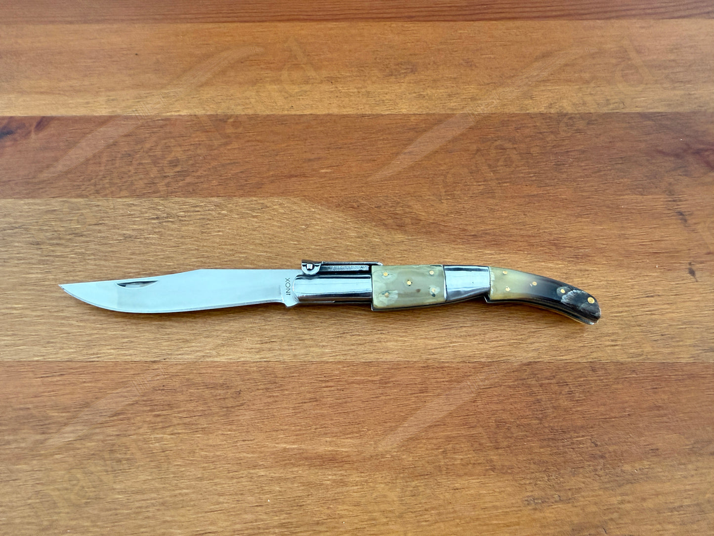🔥3.14” Arabian Style Classic Spanish Navaja Folding Knife – Bull Horn Handle | Ratchet Lock