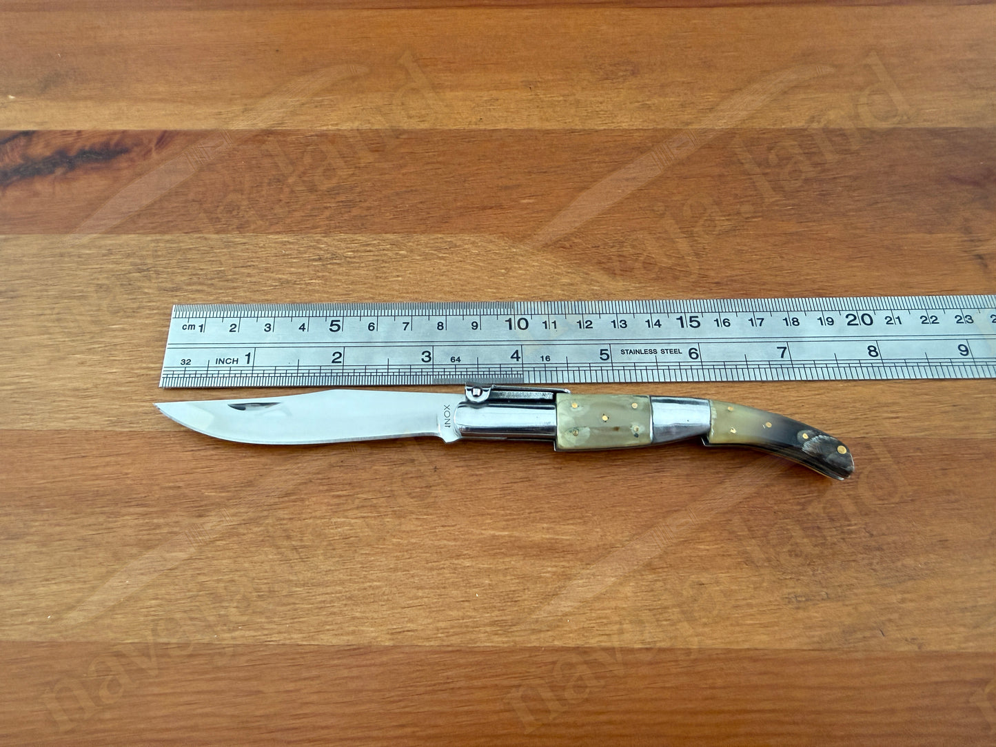 🔥3.14” Arabian Style Classic Spanish Navaja Folding Knife – Bull Horn Handle | Ratchet Lock