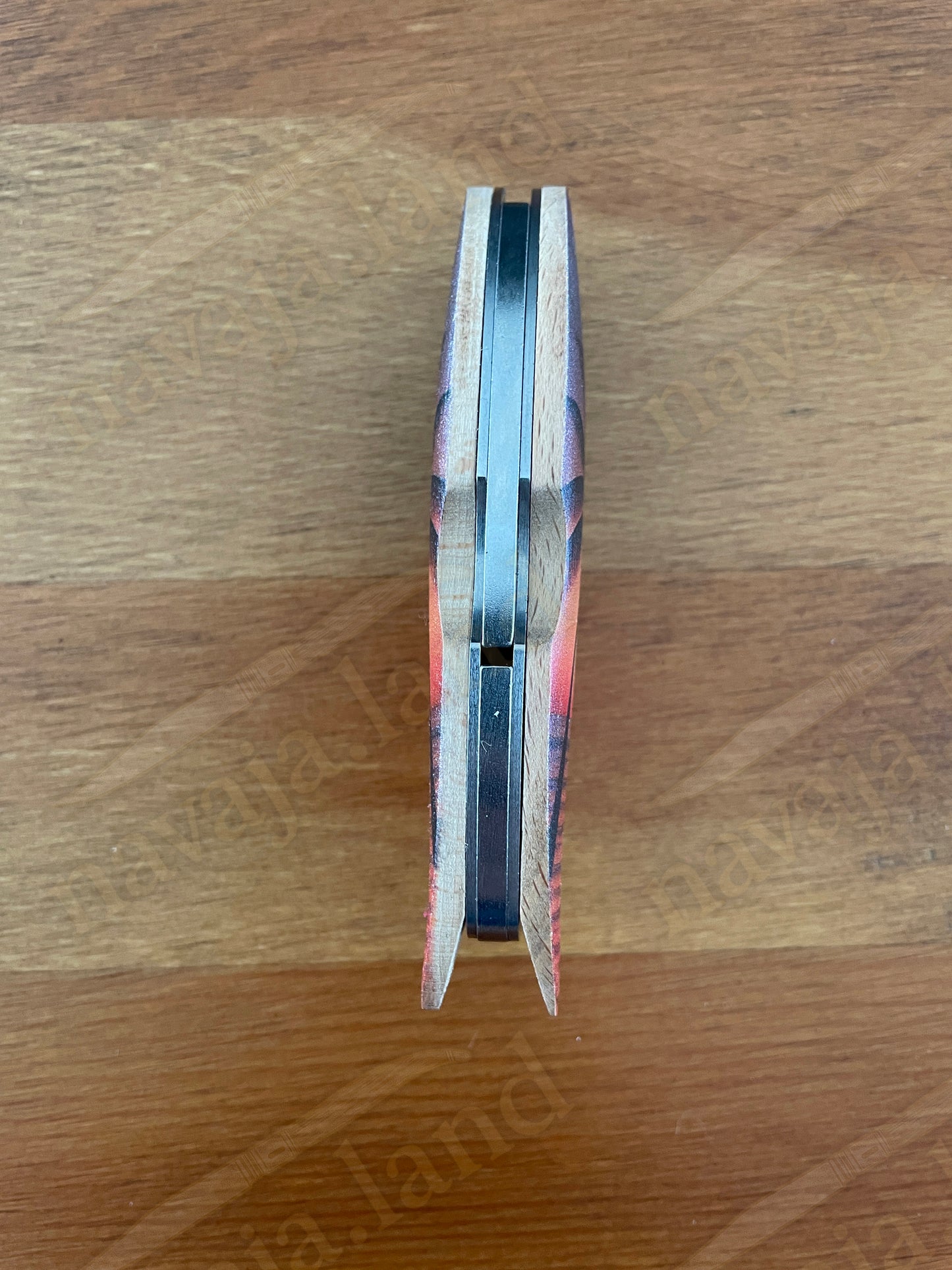 Surfboard “PALMERA” Pocket Knife – Beechwood Handle | Bottle Opener | Lockback