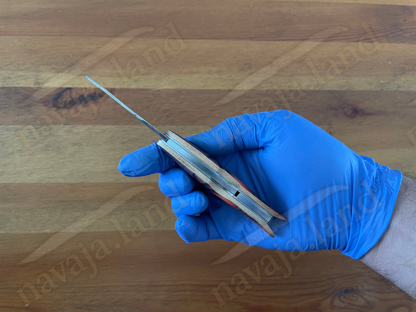 Surfboard “PALMERA” Pocket Knife – Beechwood Handle | Bottle Opener | Lockback
