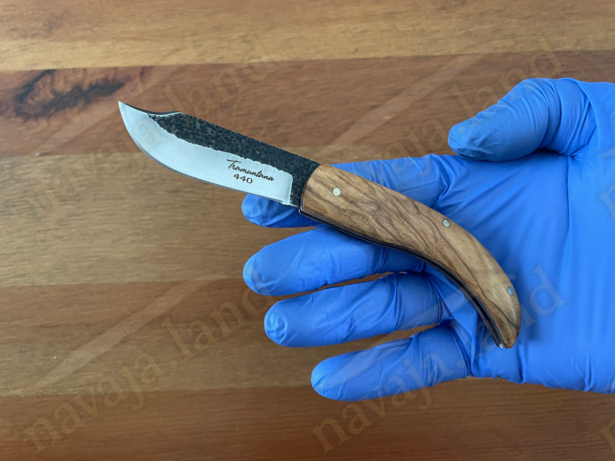 2.5" Tramuntana Navaja Folding Pocket Knife 440 Steel Olive Wood Handle - Spain