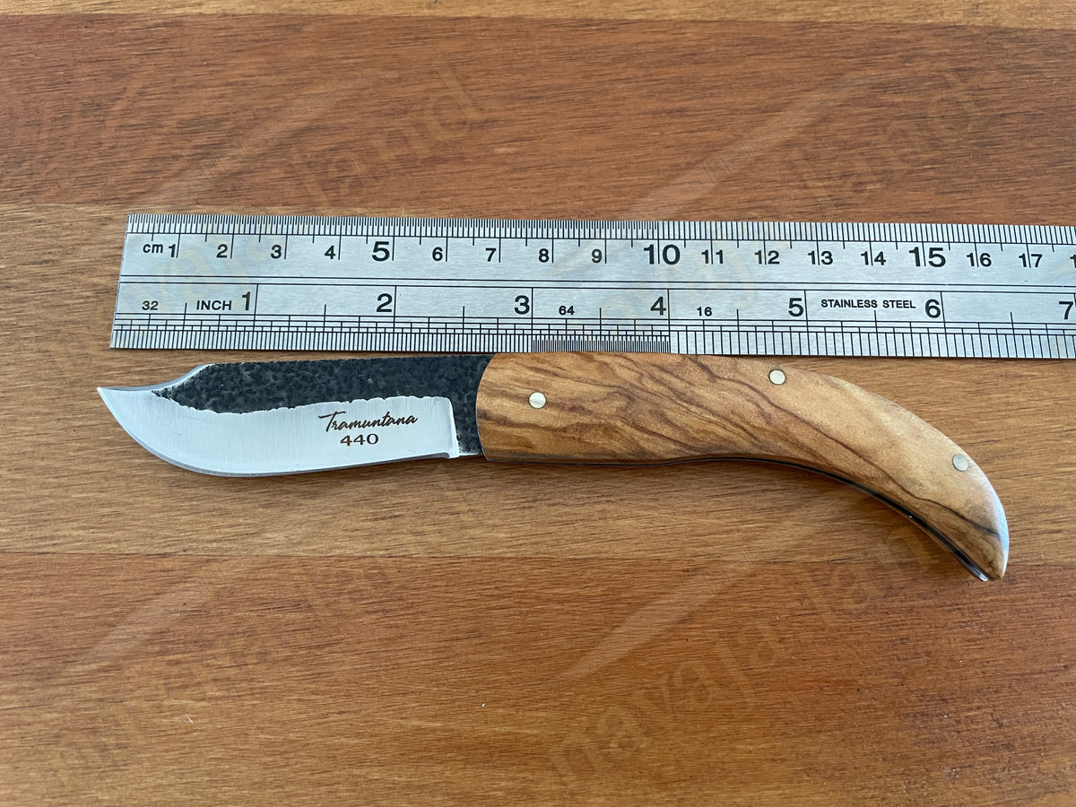 2.5" Tramuntana Navaja Folding Pocket Knife 440 Steel Olive Wood Handle - Spain