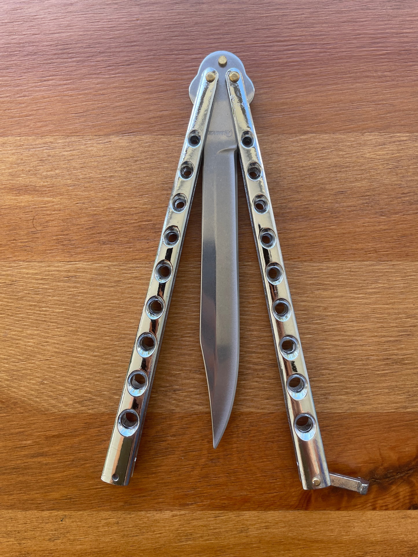 5.9" Stainless Blade Folding Pocket Knife With Zamak/Chrome Handle Long Blade