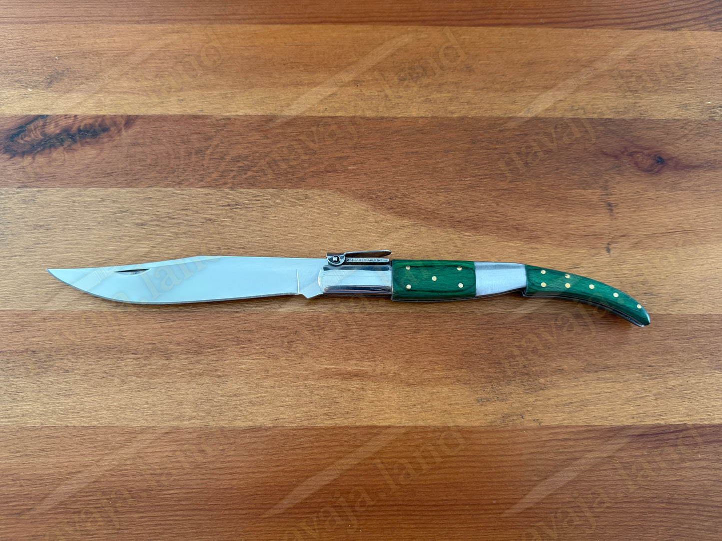 5.3" Arabian Style Classic Spanish Navaja Knife Green Wood Scales With a Ratchet