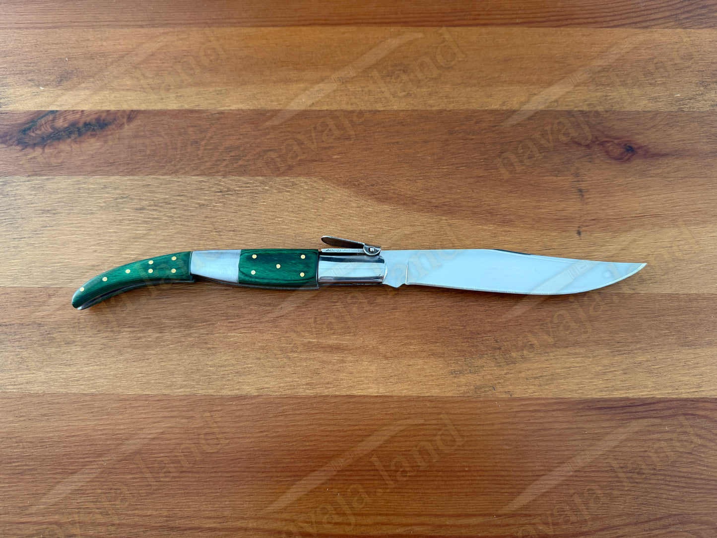 5.3" Arabian Style Classic Spanish Navaja Knife Green Wood Scales With a Ratchet